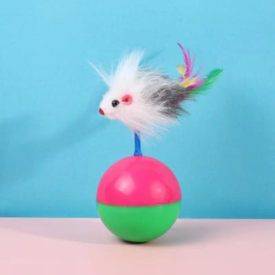 Nieuwe Collectie Duurzaam Huisdier Kat Speelgoed Mimi Favoriete bont Muis Tumbler Kitten Kat Speelgoed Plastic Speelballen voor Catch Cats Supplies white