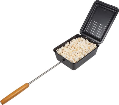 Kampvuur Popcorn Popper - Popcornmaker Buiten - Popcorn Maken - Antiaanbaklaag - 3.5 Liter - Zwart