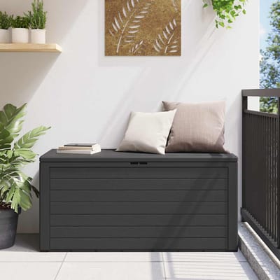 Coffre de rangement de jardin Anthracite 116 x 44 x 55 cm
