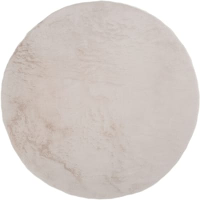 Vloerkleed Velluto Beige - Rond ø200 cm - Hoogpolig Design Vloerkleed in Scandinavische / Hotel Chique Stijl