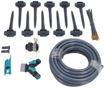 Tuinirrigatiesysteem - Automatisch waterpakket - Planten water geven - 3 waterstanden - 328ft slang - Zwart