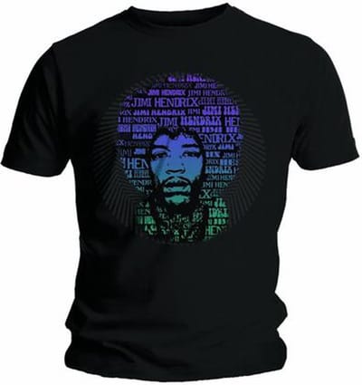 Jimi Hendrix - Afro Speech Heren T-shirt - 2XL - Zwart