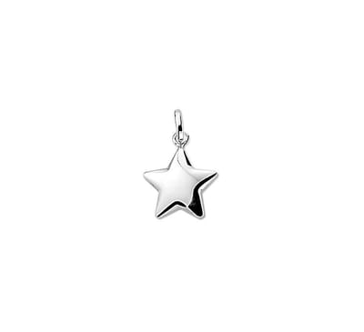 hanger ster zilver gerhodineerd