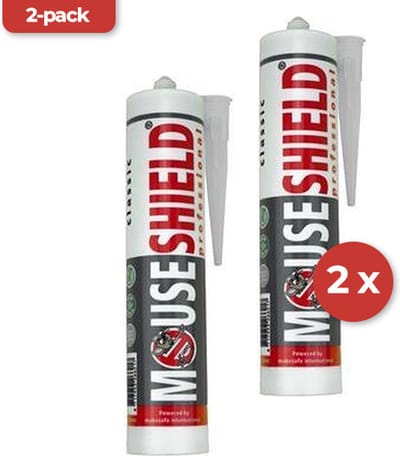 MouseShield Professional 2-pack – Weringspasta tegen muizen, ratten en ander ongedierte – Kit tegen muizen – Effectiever dan muizengaas – Gifvrij – Afschrikkende werking – Grijs/Wit – 2x300ml