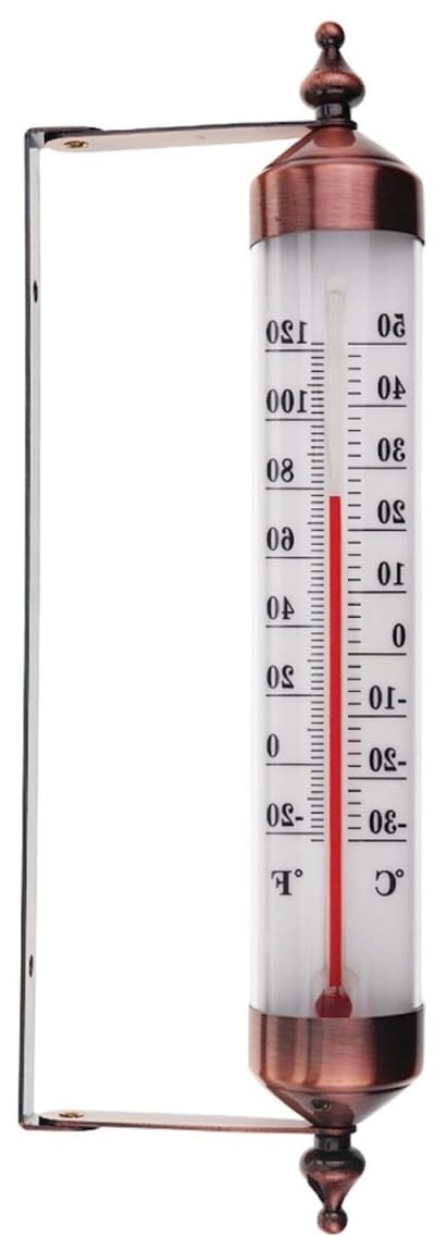 EXCITAT Buitenthermometer - Muurthermometer gietijzer - Wandthermometer - Voor buitentemperatuur, kas, garage - bruin