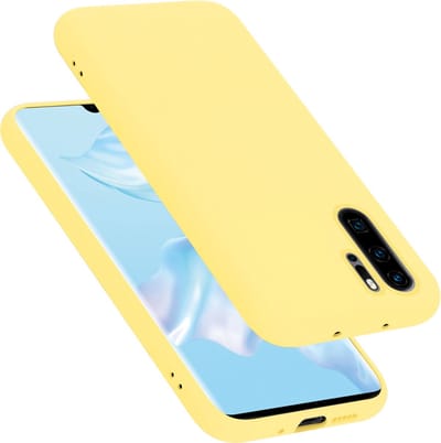 Cadorabo Hoesje geschikt voor Huawei P30 PRO in LIQUID GEEL - Beschermhoes gemaakt van flexibel TPU silicone Case Cover