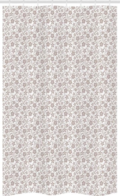 ABAKUHAUS beige douchegordijn – gebloemd stof 120x180 cm – waterafstotend