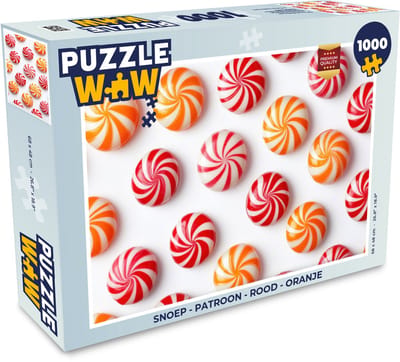 Puzzel Snoep - Patroon - Rood - Oranje - Legpuzzel - Puzzel 1000 stukjes volwassenen