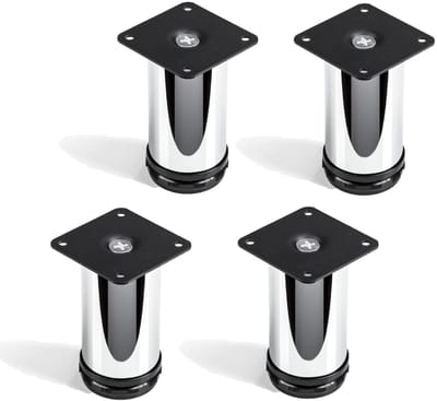 4er-SET Möbelfüße JIM chroom Ø 50 mm / Hoogte: 100 mm hoog draagvermogen door sterke buis van SO-TECH