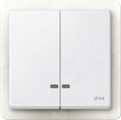 Merten MEG3424-0419 - dubbele wip met controlevenster IP44, poolwit, Systeem M