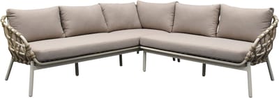 Montreal hoekbank loungeset 2 delig taupe rope