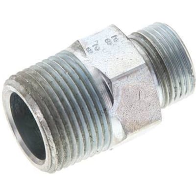 UN 13/16''-16 x 3/4'' NPT Verzinkt Stalen Borstnippel ORFS 400 Bar - Hydrauliek - FL2S-M-EZ-013U-034N-O