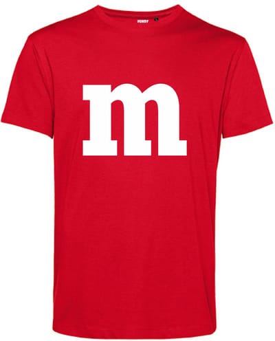 T-shirt Letter M | Carnavalskleding | Foute Party | Rood | maat XS