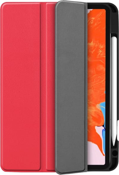 Just in Case Smart Tri-Fold kunstleer hoes voor iPad Pro 12.9 (2020) - rood