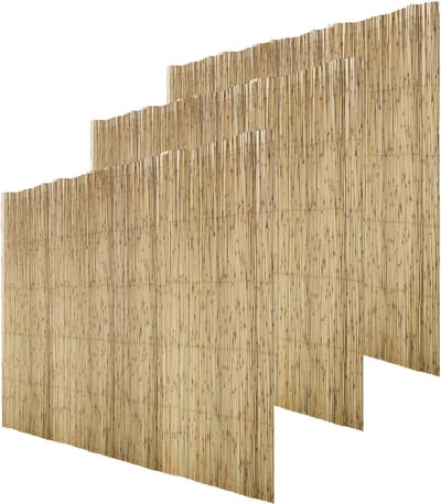 Sunnydays Rietscherm/rietmat - 3x - L300 x H100 cm - bruin - tuinscherm/schutting - 9 m totale lengte