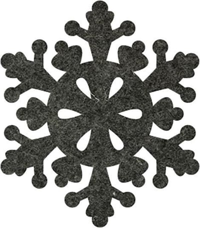 Sneeuwvlok 2 vilt onderzetters - Gemeleerd antraciet - 6 stuks - ø 9,5 cm - Kerst onderzetter - Tafeldecoratie - Glas onderzetter - Woondecoratie - Tafelbescherming - Onderzetters voor glazen - Keukenbenodigdheden - Woonaccessoires
