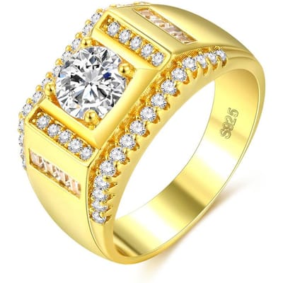 Europese en Amerikaanse Mode Ringen Nieuwe Dominante Mannen Diamanten Ringen No. 12 beige