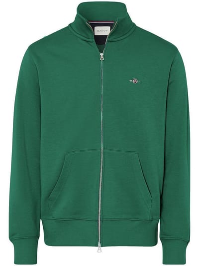 Sweatvest hoogsluitende rits Van GANT groen
