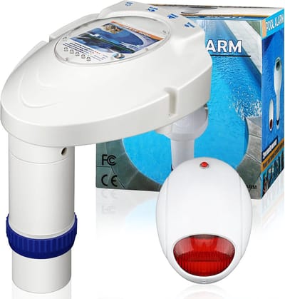 Zwembadalarm Systeem - Water Bewegingsmelder - Kinderen Huisdieren Veiligheid - Elektronische Monitoring - 29 x 22.5 x 29 cm - Wit