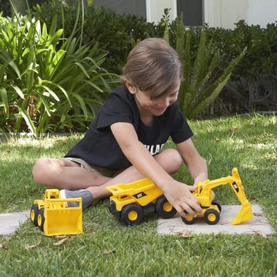 Bouwvoertuigen Mini Crew 3 Pack - Dump Truck, Wiellader & Graafmachine