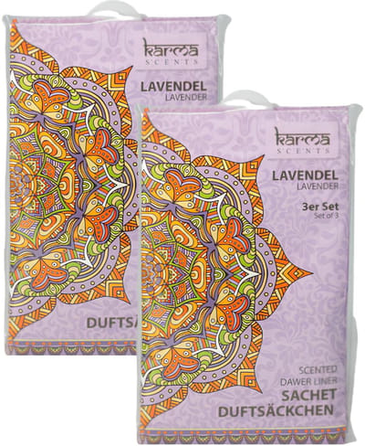 Home & Styling Geurzakjes Lavendel geur - set 6x stuks - met ophanghaak - geurkaartjes/luchtverfrisser - kasthangers