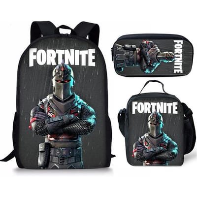 3 stuks Fortnite Activiteitenrugzak Anime Cartoon Schooltas Grote Capaciteit Student Schooltassen Etui Schattig En Charmant Lunchtas Verjaardagscadeau 3pcs black