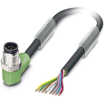 Phoenix Contact 1522545 Sensor/actuator connector, geassembleerd M12 Aantal polen (sensoren): 8 Stekker, haaks 1.50 m 1 stuk(s)