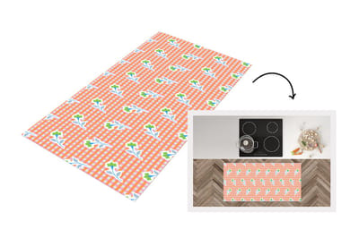 Keukenloper - Loper keuken - Bloemen - Ruiten - Patroon - 120x60 cm - Keukenloper vinyl