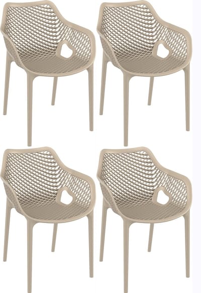 Siesta Exclusive Air XL design tuinstoel taupe 4 stuks