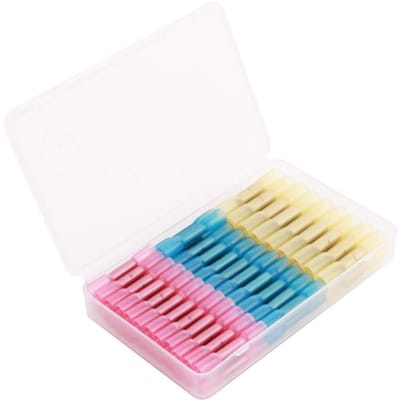 70 Stuks Waterdichte Crimp Connectors Set voor 10-22 AWG Kabels, Inclusief Impact en Solder Connectors in 3 Maten (40 Rood, 20 Blauw, 10 Geel)