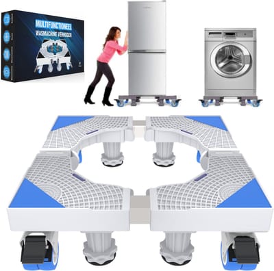 W&Z® Wasmachine verhoger met 4 wielen - Wasmachine Opbouwmeubel kast- 350kg - Wit