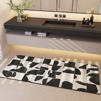 Badkamerwastafel Diatomeeënaarde Mat Badkamer Scheiding Nat en Droog Voetmat Huis Vochtregulerend Sneldrogend Antislip Mat 60 * 120cm