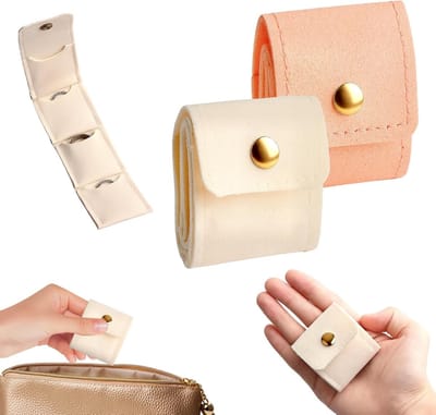 Mini Reis Sieraden Tassen, Draagbare Vouwbare Sieraden Organizer met Drukknop, Compacte Opbergdoos voor Oorbellen, Ringen en Kettingen, Lichtgewicht en Handig voor Reizen