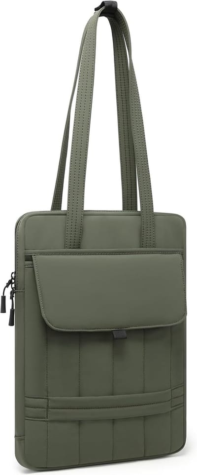 Laptoptas - Slanke schoudertas voor dames - Groen - Kan over de schouder of in de hand gedragen worden - Dagelijkse forenzentas - Geschikt voor laptops, tablets, enz. tot 15 inch