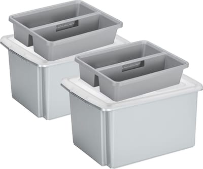 Sunware Opslagboxen met deksel en organiser - 2x stuks - 32 liter