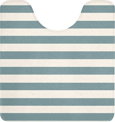 WC mat met uitsparing 55x60 cm - Antislip - Strepen - Modern - Blauw - Toiletmat met uitsnijding - Vloermat - Douchemat - Toilet tapijt - Toiletmatten