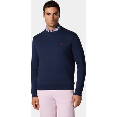Brooks Brothers Golden Fleece Embroidery Crewneck Sweatshirt Navy Size: S | Sweaters Outlet | Heren | Blauw