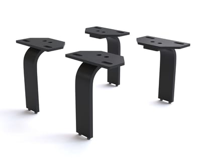 Poot L-vormig metaal zwart 15 cm voor alle soorten meubels (set van 4)