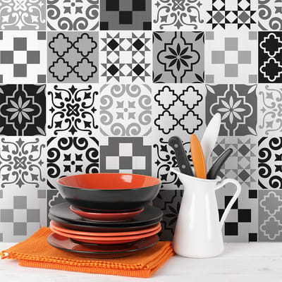 Zelfklevende tegelmuurstickers voor keuken en badkamer - 30 Azulejos Anaisa tegelstickers - 30 stickers 20x20cm