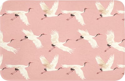 Badmat 60x40 cm - Antislip - Modern - Kraanvogels - Roze - Badmatten voor badkamer - Badkamermat - Douchemat - Badkamer mat