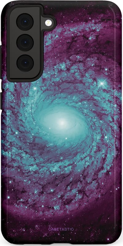 Casetastic Hoesje Geschikt voor Samsung S21 FE - Stijlvolle Beschermende Duo-layer Case - Nebula zonnestelsel