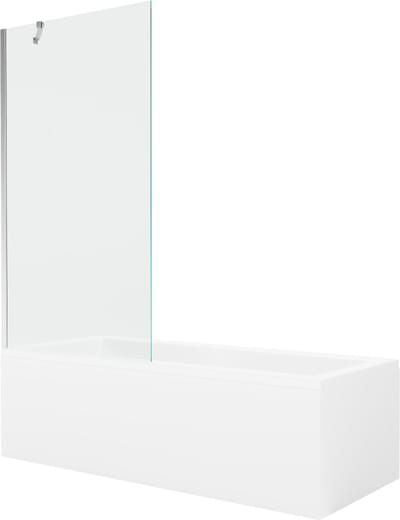 Mexen Cubik rechthoekig bad 170 x 70 met omhulsel en 1-delige scherm 90 , transparant, chroom - 550317070X9509000001
