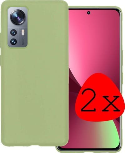 Hoesje 2 Stuks - Geschikt voor Xiaomi 12 - Sterk & Shockproof - Case Siliconen - Back Cover - Telefoon Hoes - Groen