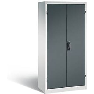 C+P acculaadkast Basic met deuren van massief plaatstaal, H 1950 x B 930 x D 500 mm, lichtgrijs/antraciet