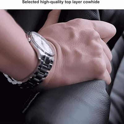 Ergonomic Office Chair High Back Leather Executive Reclining Chair with Footrest – Big and Tall Manager Computer Chair, Height Adjustable 117–122 cm, 90–150° Recline, 181 kg Load Capacity