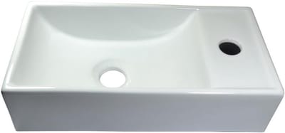 Compacte Keramische Hoekwastafel Klein Ovaal voor Badkamer of Toilet