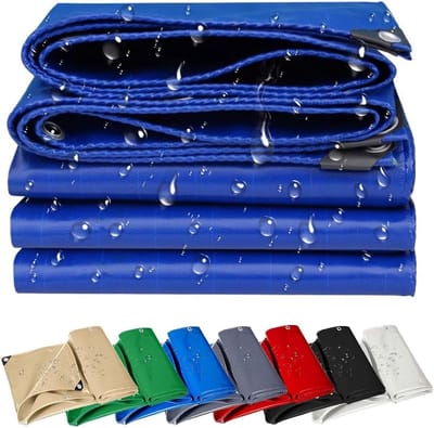 Afdekzeil Waterdicht - Dekzeil Ogen - Outdoor Bescherming - Scheurvast PVC - 150 x 220 cm - Blauw