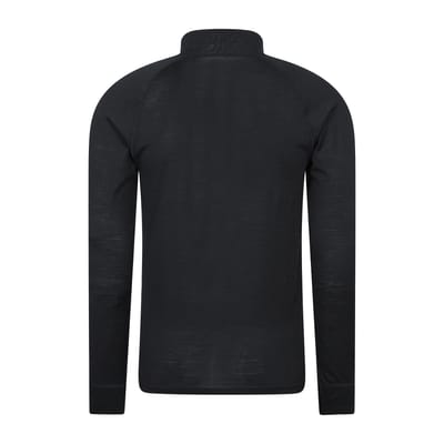 Mountain Warehouse Unisex Quest Merino Wol Thermo Top met lange mouwen voor volwassenen (Zwart)