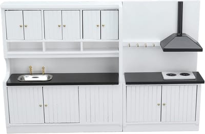 Miniatuur Houten Keuken Set voor Poppenhuis 1:12 - Realistisch Keukeninrichting Speelgoed