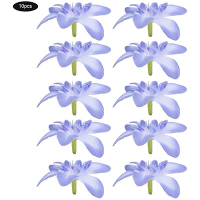 10 Stuks Kunstmatige Orchidee Nepbloemen Simuleren Bloemen voor Bruiloft Bruids Krans Decoratie Blauw Blue gray